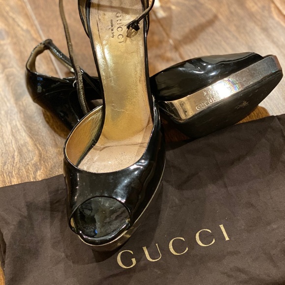 Gucci Black Heels with Silver platform. Sz: 38.5 - Picture 2 of 8